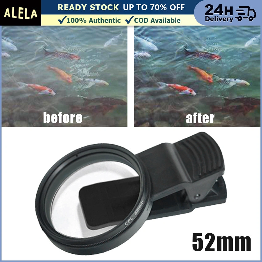 Klip Lensa Kamera HP Clip On Filter CPL 52mm Circular Polarizer Untuk Smartphone