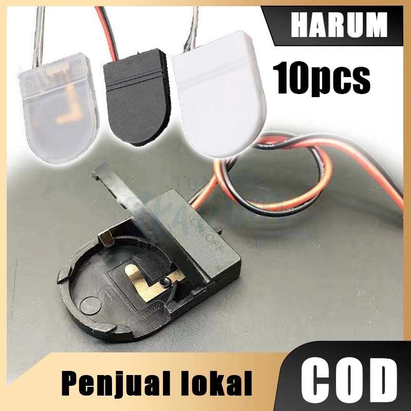 10pcs Baterai Holder CR2032 1X 3V Battery Case Tempat Baterai +Saklar ON OFF