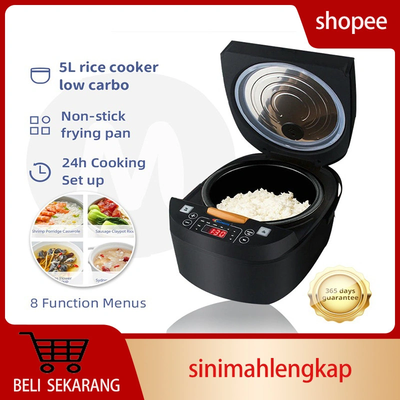 5L Rice Cooker Sehat Multifungsi low carbo Kapasitas Besar hemat listrik Free Steamer