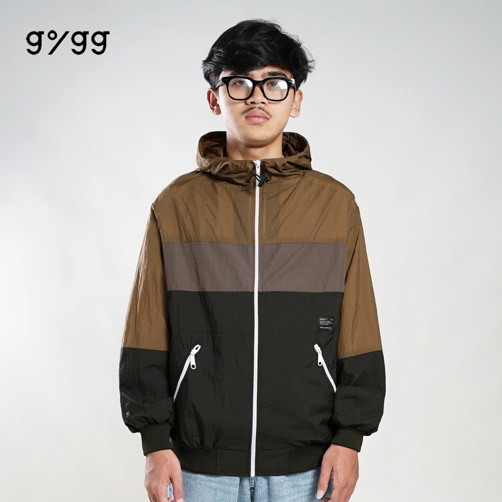 Gigg - Bitmaps - Jacket Parasut Cowok - Jaket Casual Windbreaker Outdoor - Jaket Hoodie Nylon Pria