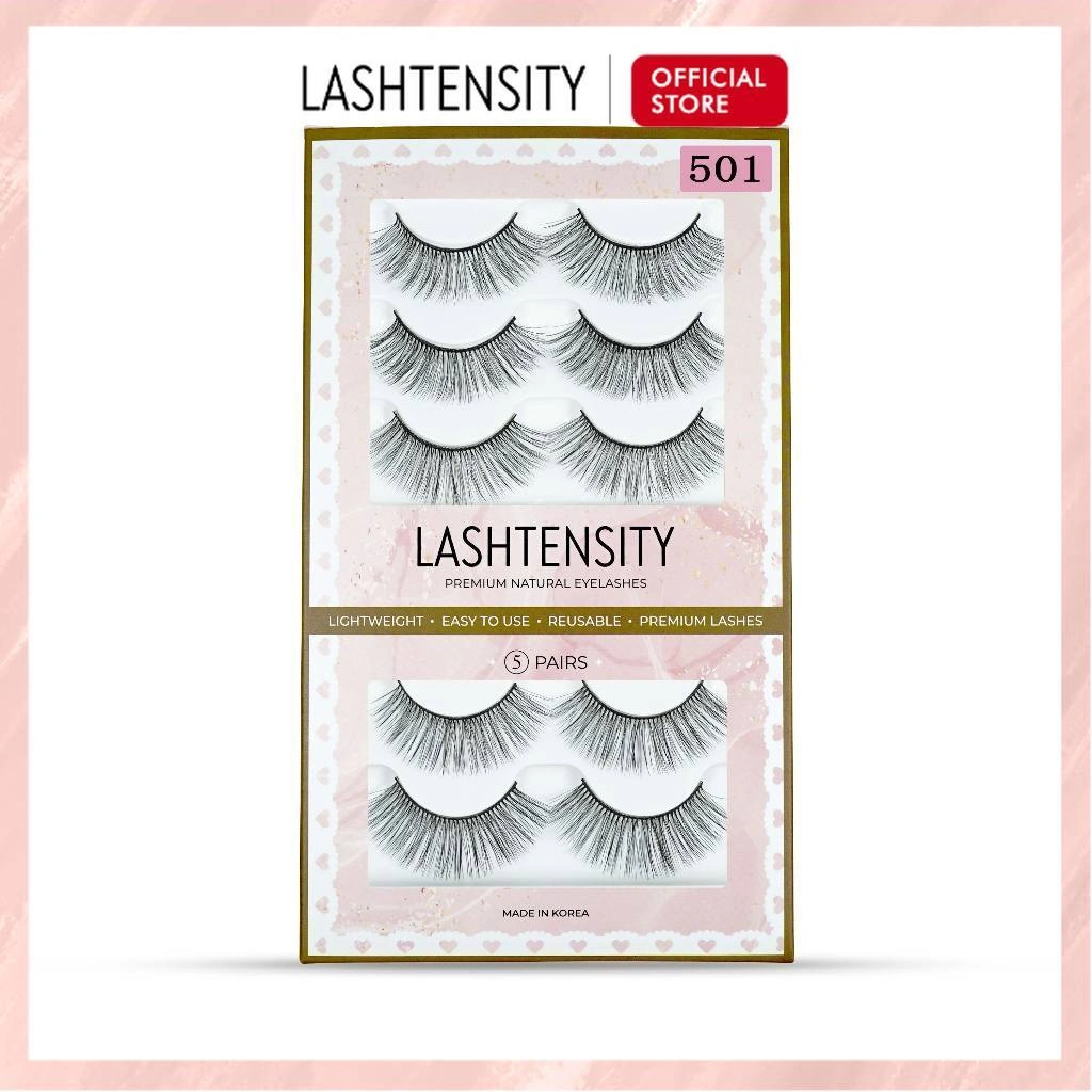 LASHTENSITY Bulu Mata Palsu 5 Pasang Natural Glam / Bulu Mata Palsu Premium / Natural Fake Eyelashes