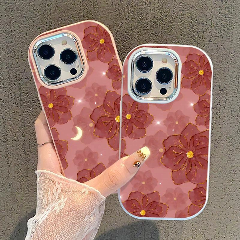 Case Hp For Realme Narzo 50A Prime 50 5G GT Master 20 20A 30 30A N53 N55 Oval Metal Lens Tanaman Bunga Softcase Silikon