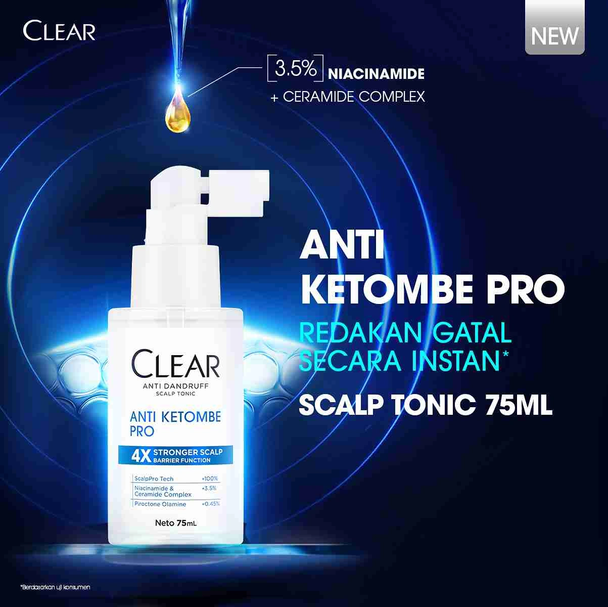 CLEAR Anti Dandruff Scalp Tonic Hair Tonic Anti Ketombe Pro 75ml