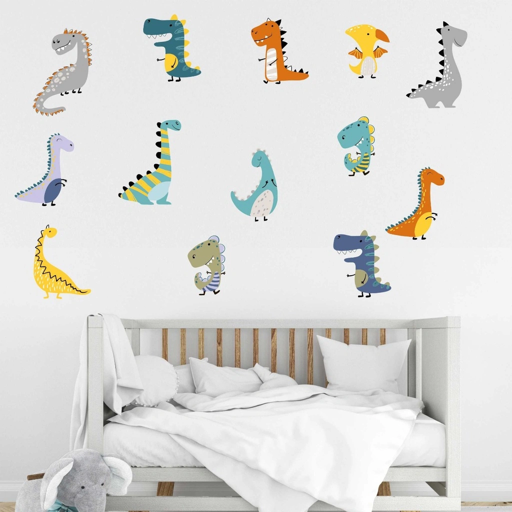 Stiker Dinding Dinosaurus 2 / Rainbow Motive / Pusat Wallsticker/ Wallsticker / Dekorasi Rumah  / Dekorasi Kamar / Custom Stcker / Stiker Kamar / Stiker Anak Stiker Lucu / Stiker Dinding Kamar / Stiker Berkualitas