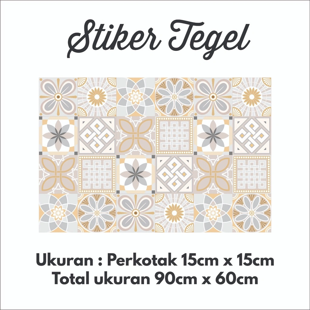 STIKER TEGEL / STIKER LANTAI / KERAMIK UKURAN 90x60 BARIS 5 / Bahan Vinyl Solid Premium 2