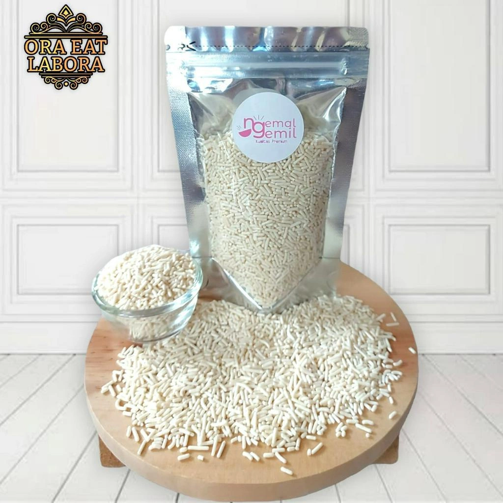 Meses Pouch Putih Meses Butiran Coklat Sprinkle Topping Donut Kue Bolu Kualitas Premium - Ora Eat Labora