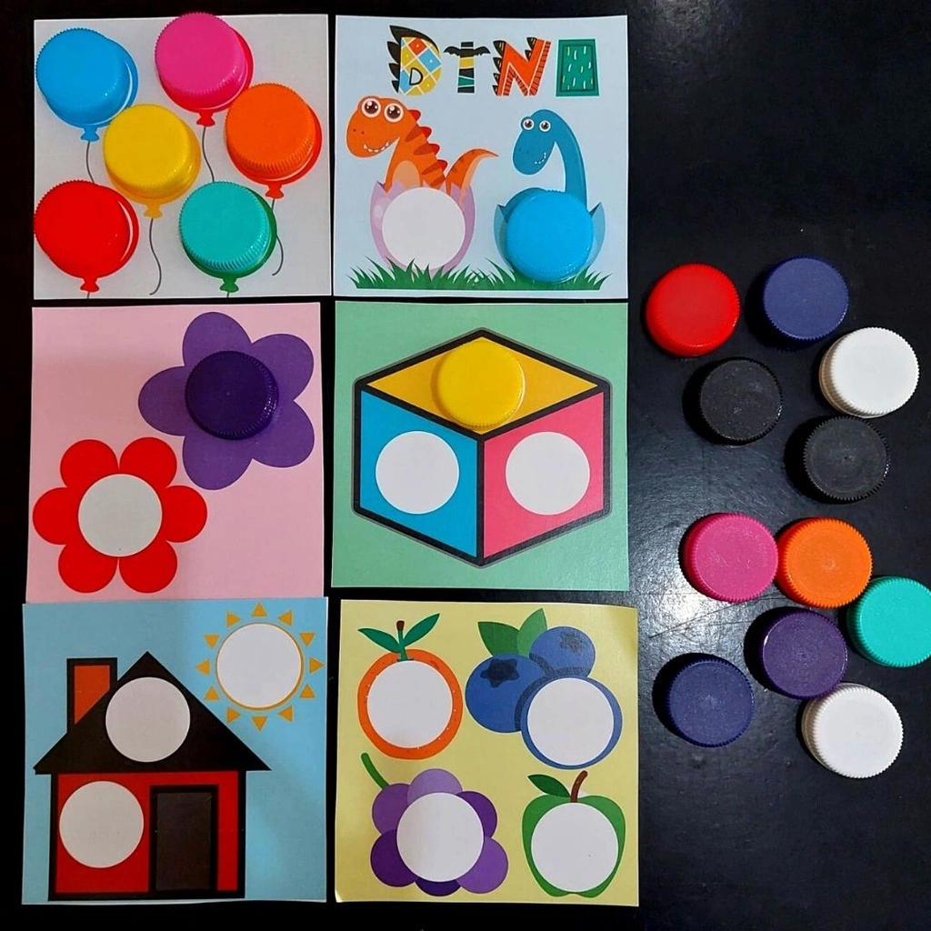 Montessori Toys Mainan Edukasi Anak Bayi Balita Sensory Play Mainan Motorik Sensorik Anak 1 2 3 4 5 Tahun Aktivitas Anak Dengan Tutup Botol