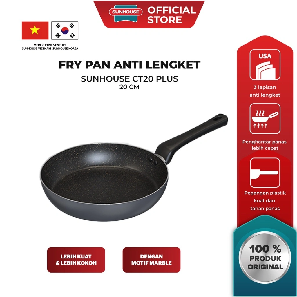 Sunhouse CT20 Plus Frypan Anti Lengket 20 cm 1 Pcs