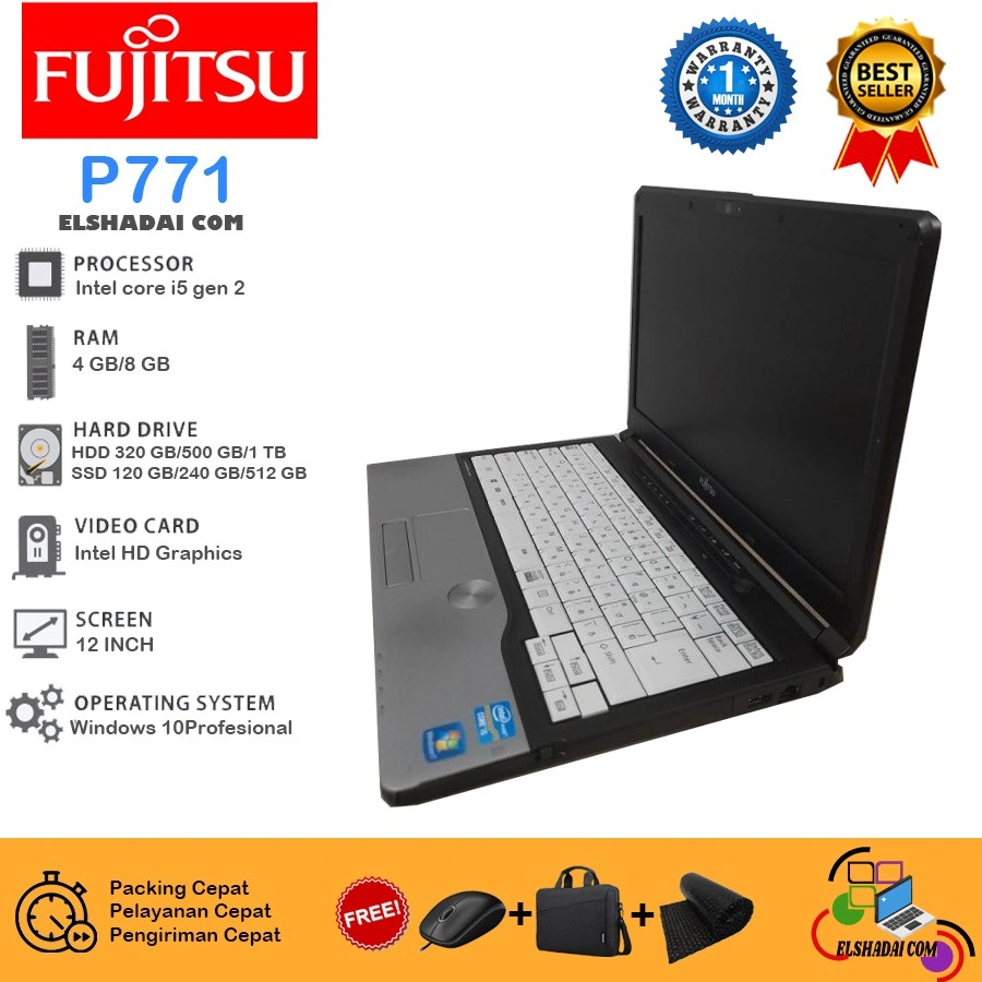 fujitsu p771.. i5 gen 2. UNDER 1 juta ... wifi 12" 4gb hdd 320gb