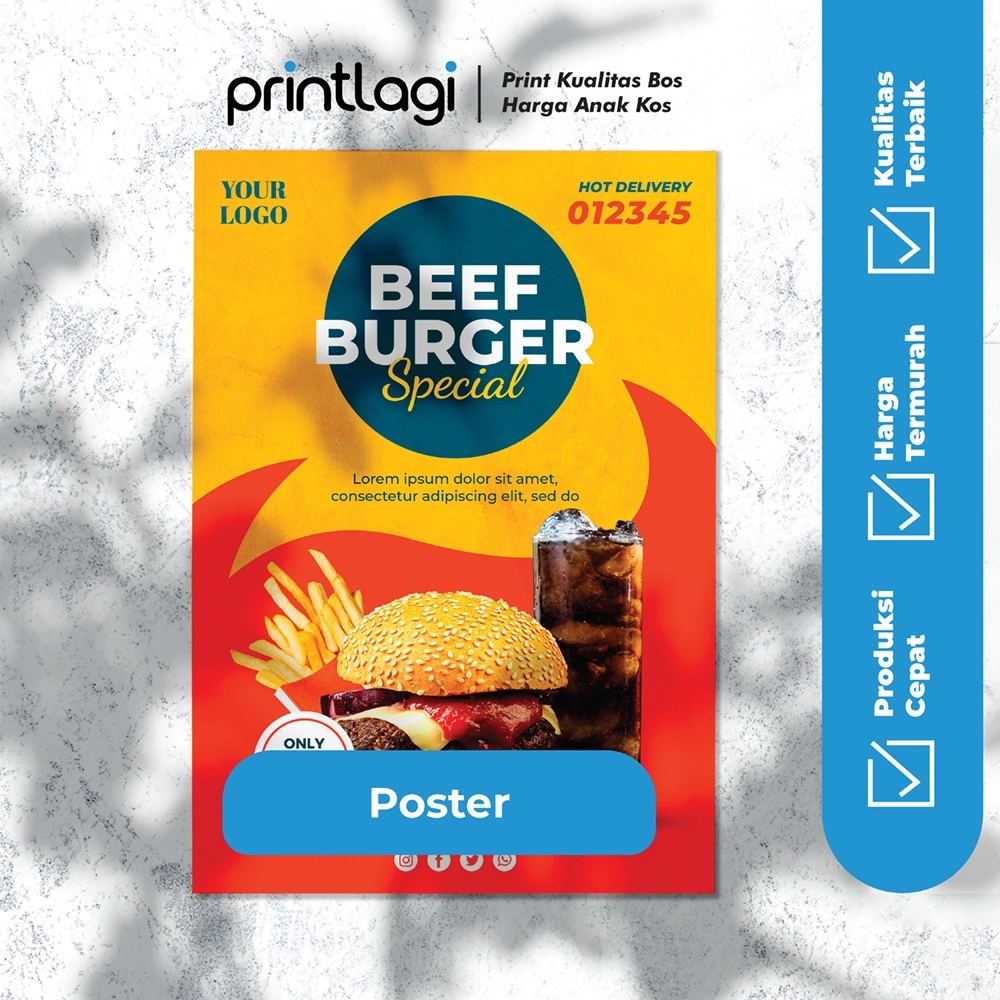 Cetak Poster Full Color A3 / AC310 / Cetak Warna Kertas Art Carton 310