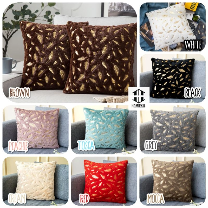 Sarung Bantal Kursi Sofa Set Bulu Halus Warna Warni  untuk bantal 40x40 45x45 50x50