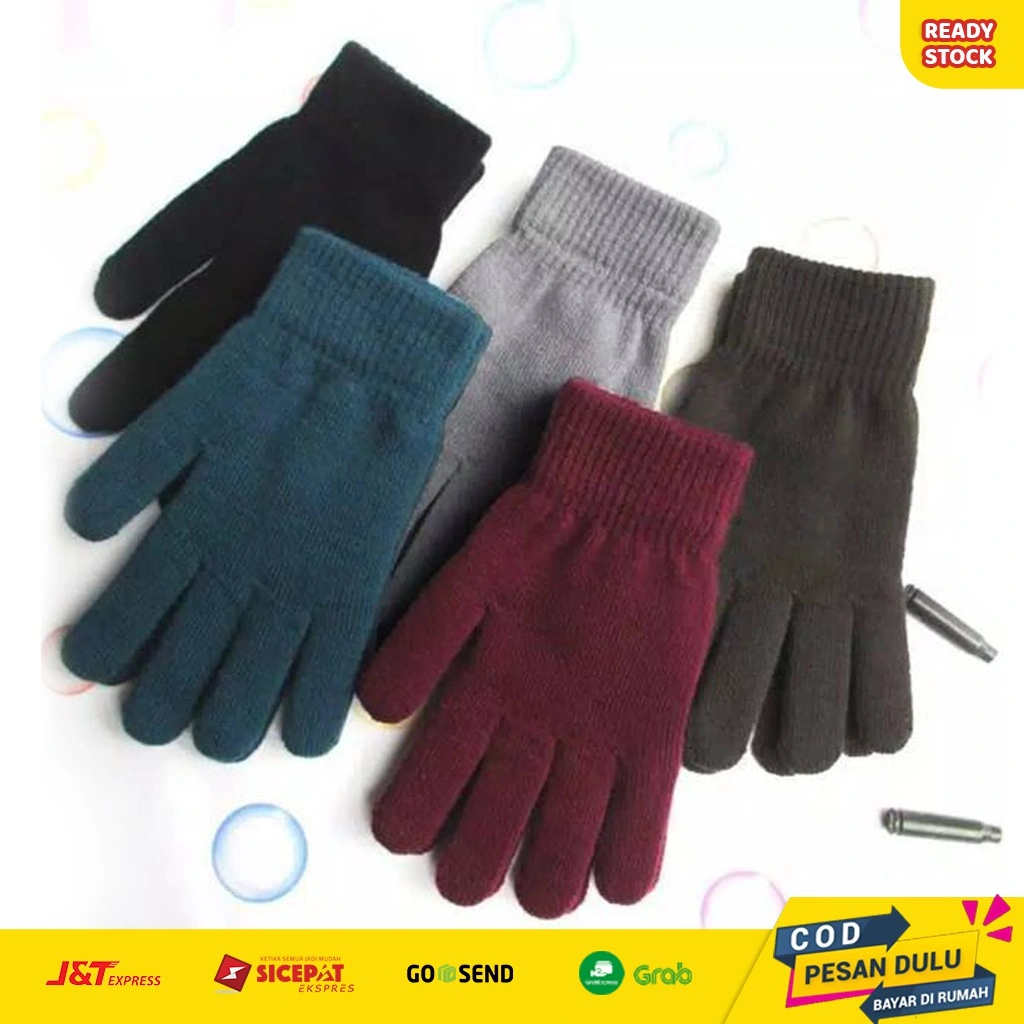 Sarung Tangan Motor Polos Cewek Wanita Import Bahan Rajut Lebih Tebal Adem dan Nyaman Digunakan