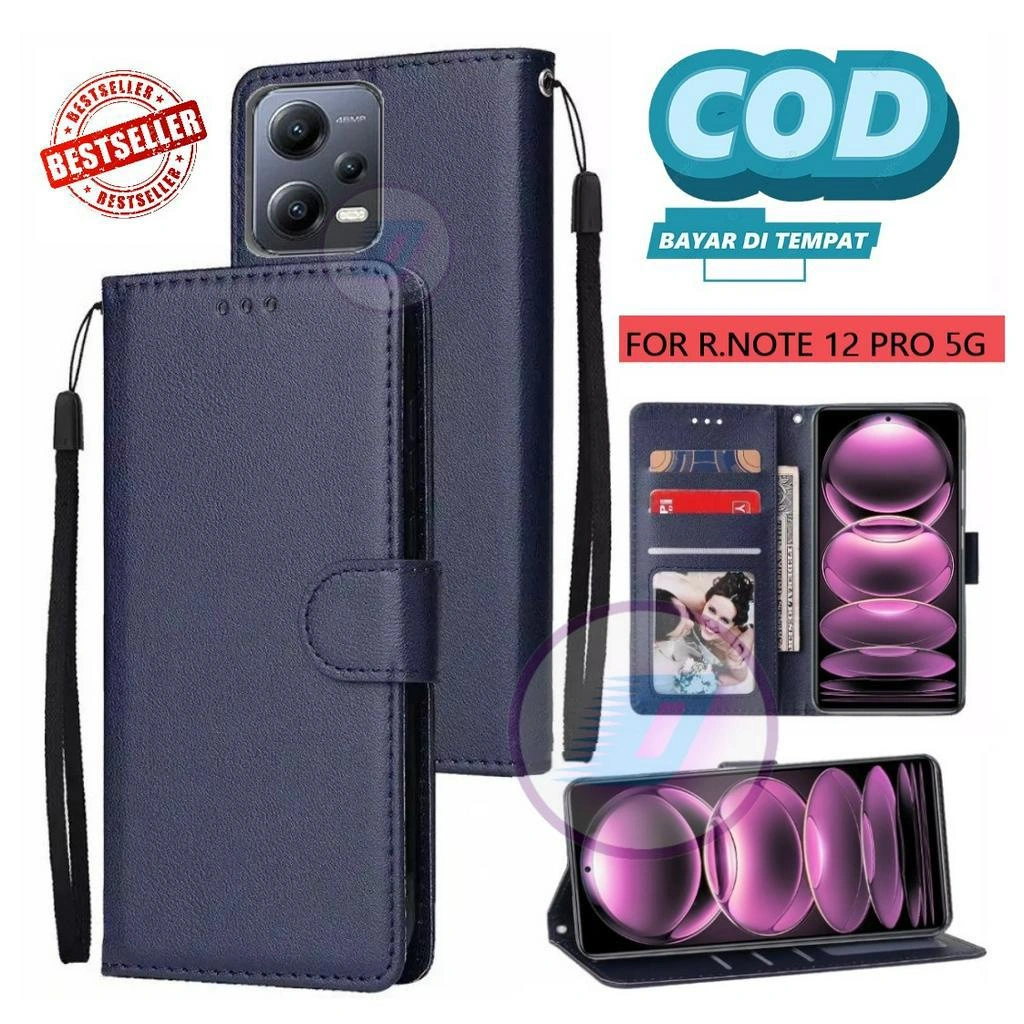 XIAOMI REDMI NOTE 12 PRO 5G FLIP CASE DOMPET PREMIUM-FLIP WALLET CASE KULIT/DOMPET HP