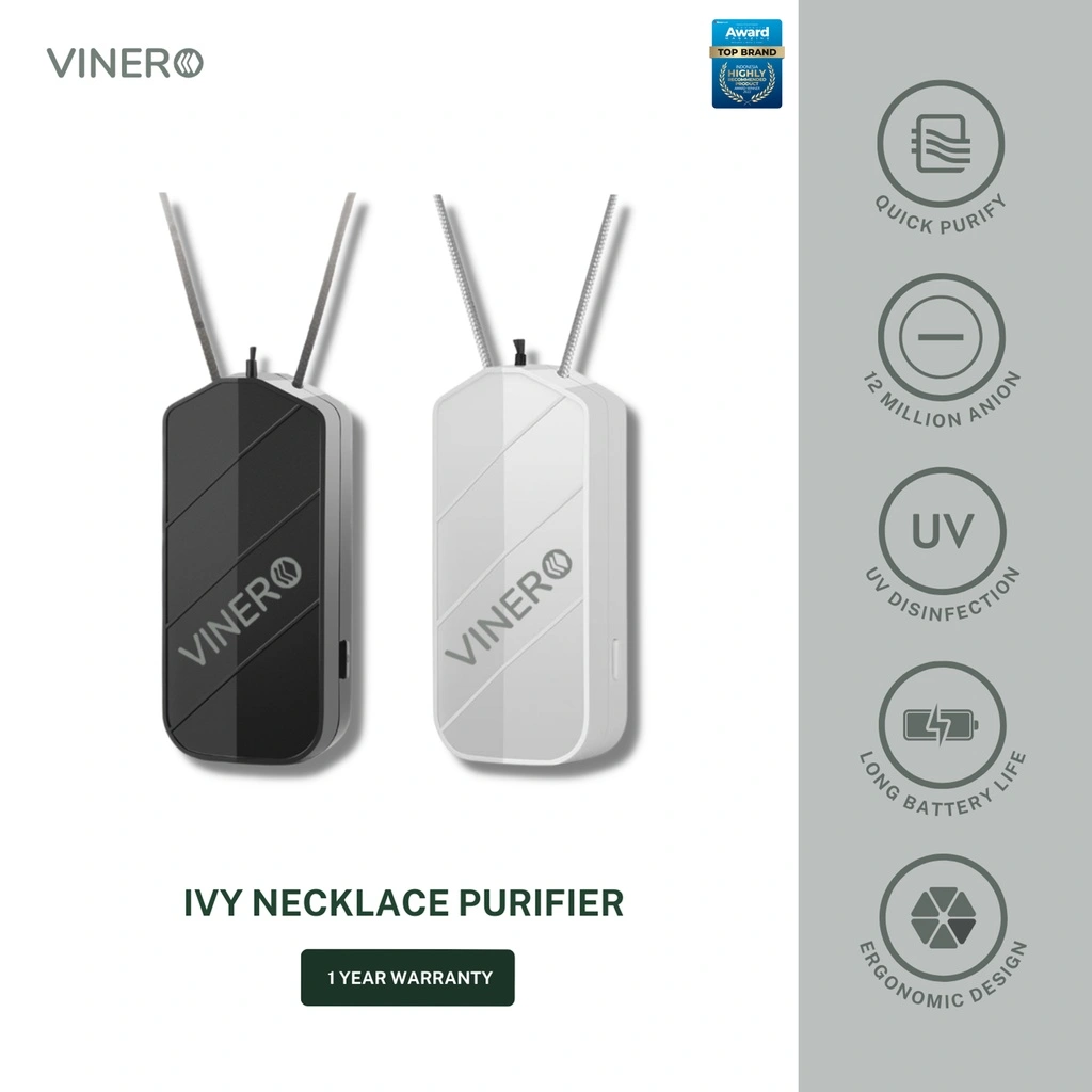 Vinero Ivy Portable Purifier Necklace Ion Negatif UV Disinfection