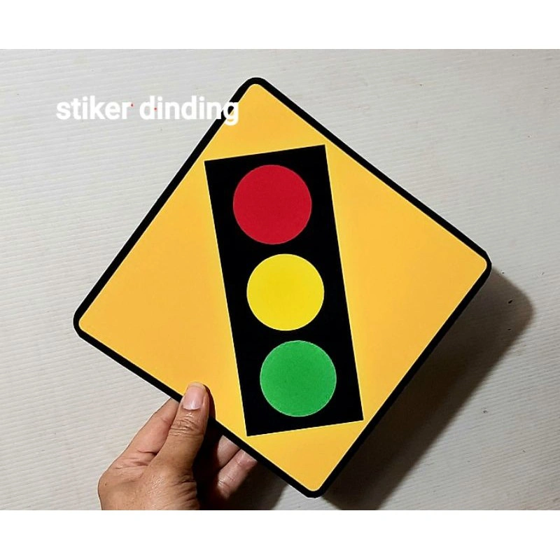 stiker edukasi Rambu lalulintas stopan Lampu merah stiker hiasan