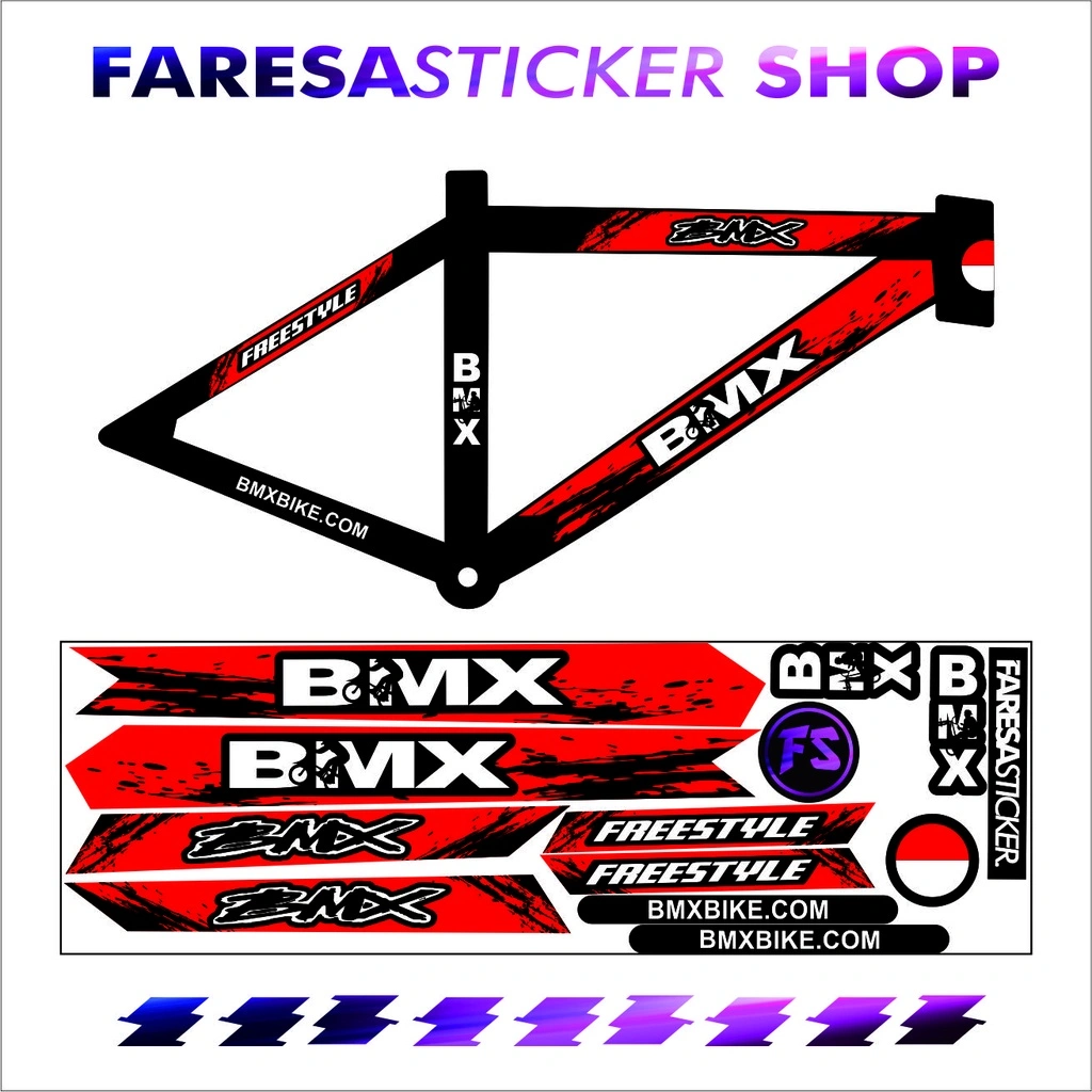(COD) STICKER DECAL SEPEDA BMX BIKE ABSTRAK STYLE ALL VARIAN