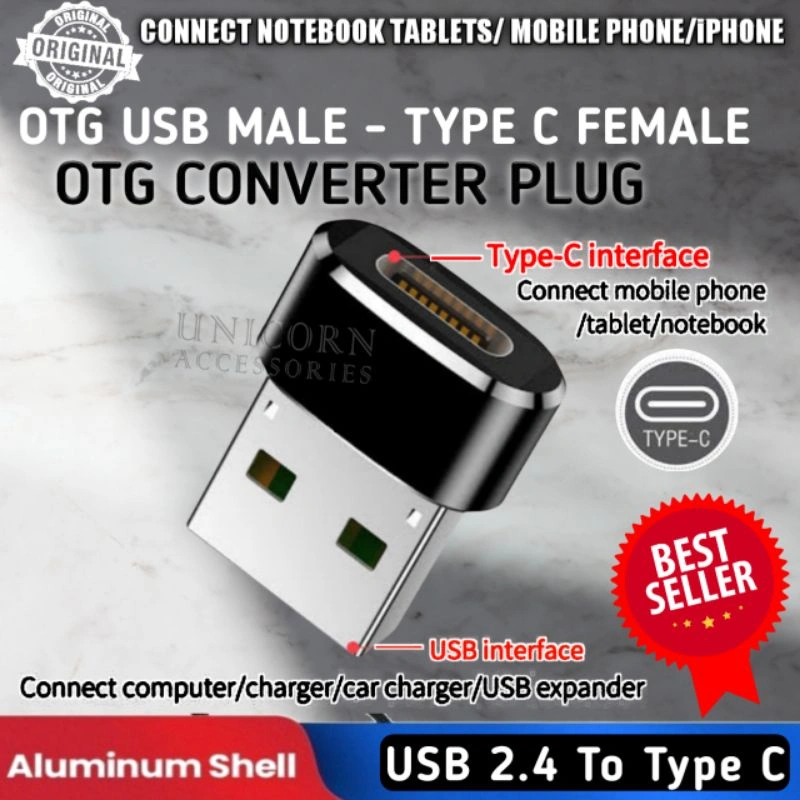 OTG USB to Type C Mini Female adapter interface Converter Cable Charging Computer PC PLUG Android 7