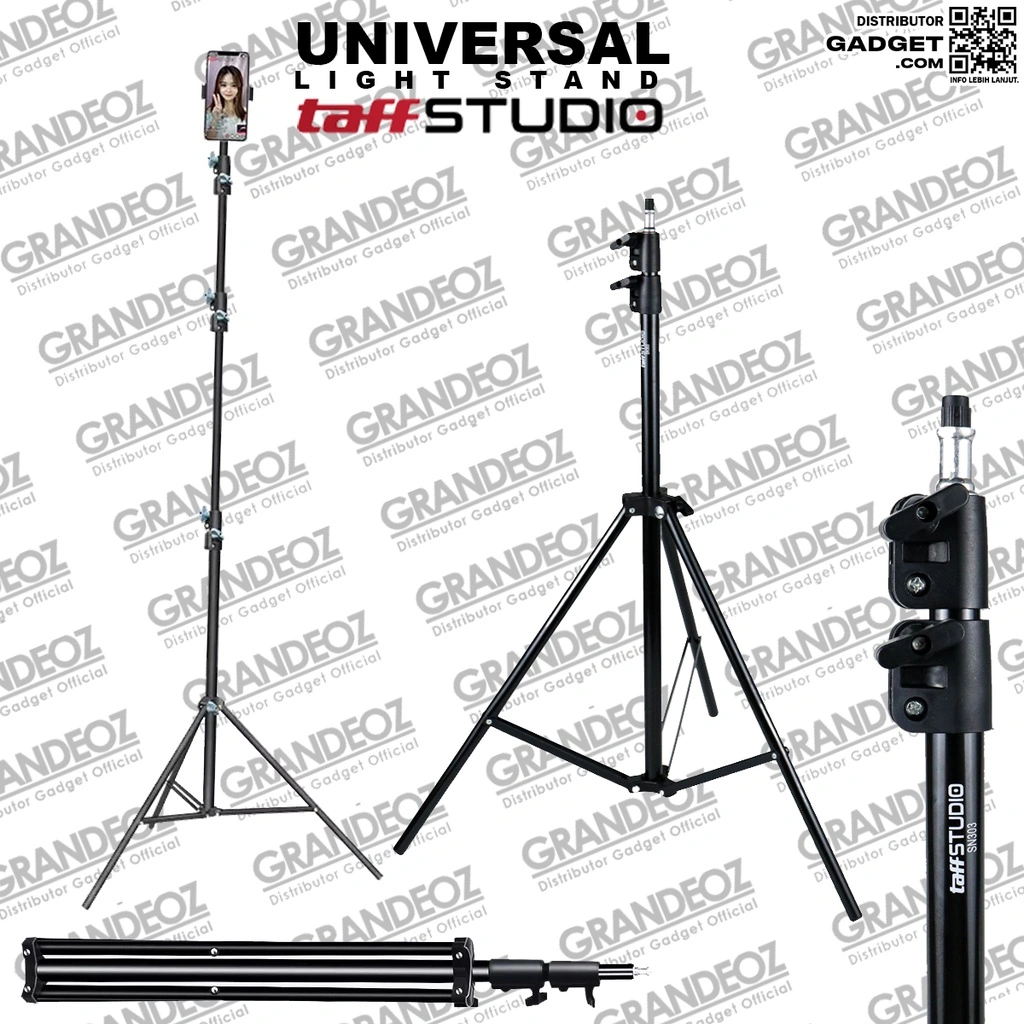 TAFFSTUDIO ORIGINAL LIGHT STAND TRIPOD PENYANGGA LAMPU KAMERA SOFTBOX RING LIGHT LIGHTING 210 200 180 160 CM NO TAKARA GODOX SUPER KUAT