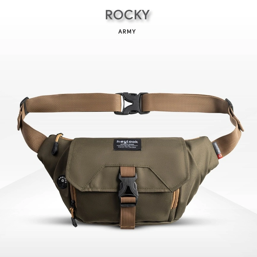 HEYLOOK Official - Tas Selempang Pria ROCKY Tas Pria Distro Tas Slempang Murah Waistbag Cowo Tas Pinggang Laki Laki Shoulder Bag Crossbody Bag Premium Sling Bag Cowok