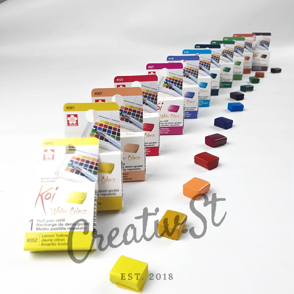 Sakura Koi Watercolor Half Pan Part 2 Cat Air Padat Refill