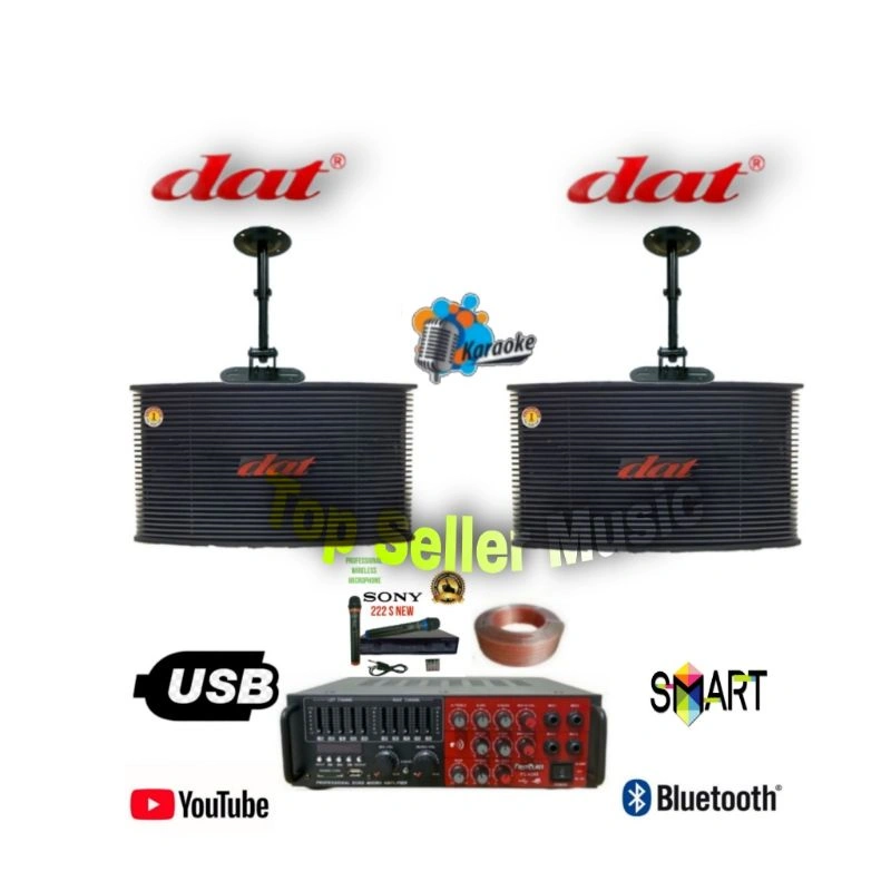 PAKET SOUND SYSTEM KARAOKE DAT AK100 10 INCH AMPLIFIER KARAOKE BUAT RUMAH/RESTO/CAFE GARANSI