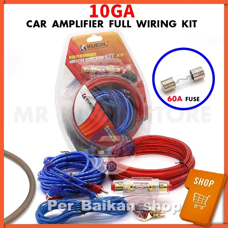 Paket Kabel Audio Mobil Full Set Instalasi Sound System Mobil Car Audio Speaker Subwoofer 12 Inch 10ga Kabel Daya Kuerl