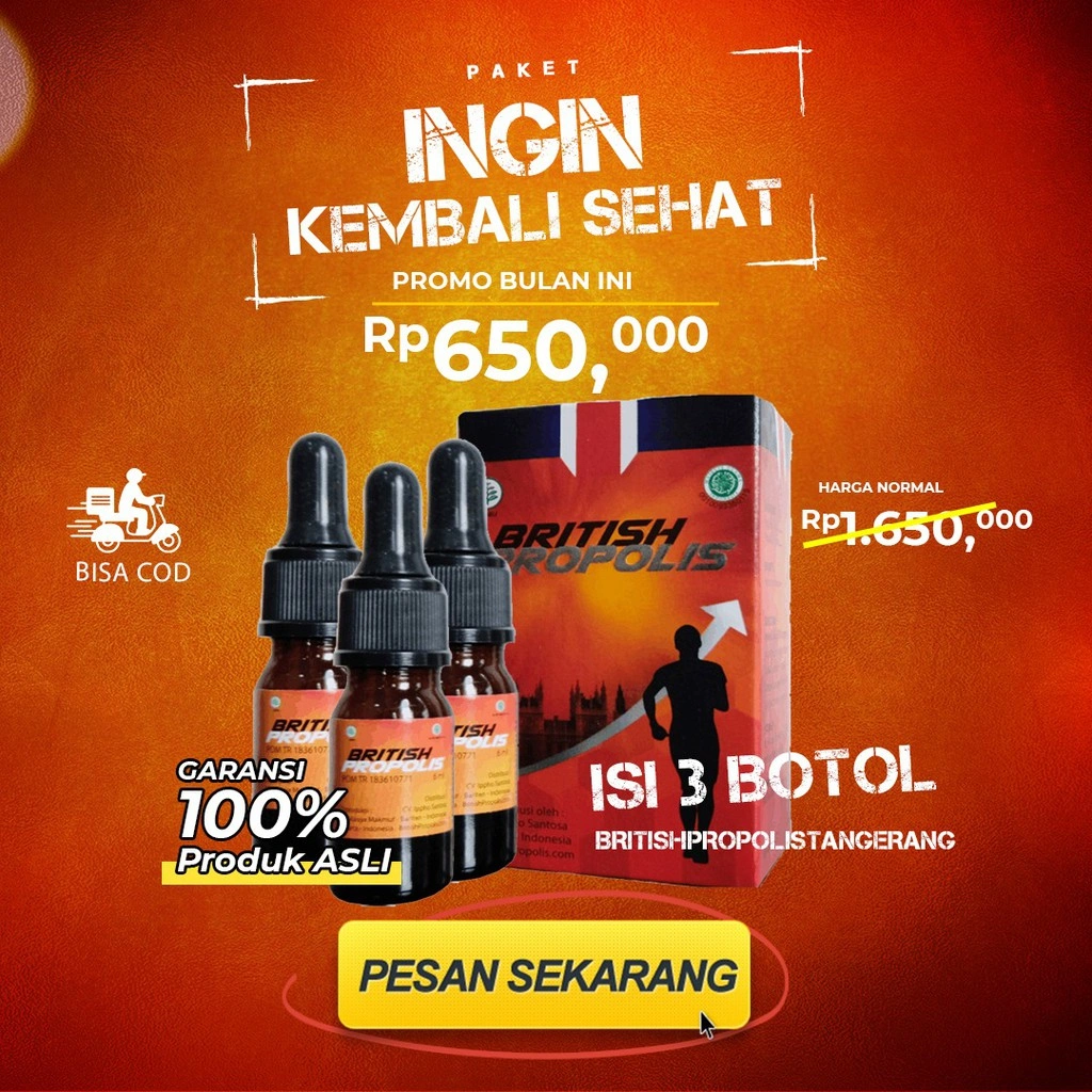 British Propolis Multivitamin Demam Batuk Pilek Flu Darah Tinggi Gula Darah Naik Diabetes Paru Pms