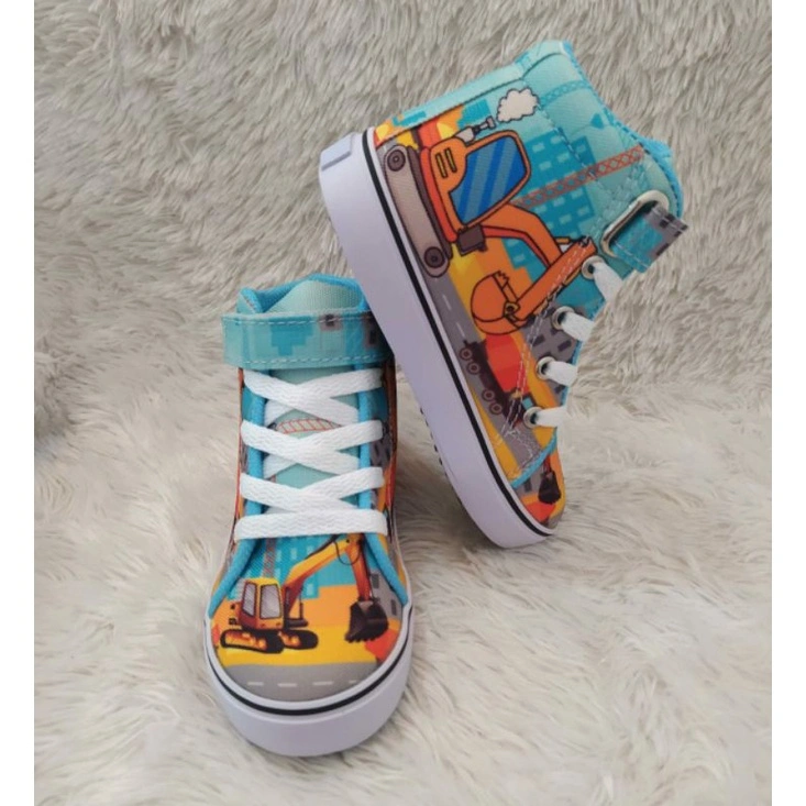 SEPATU ANAK KARAKTER EXCAVATOR FREE CETAK NAMA DAN PHOTO+GRATIS MASKER TERLARIS DAN TERMURAH/TREND/STYLE