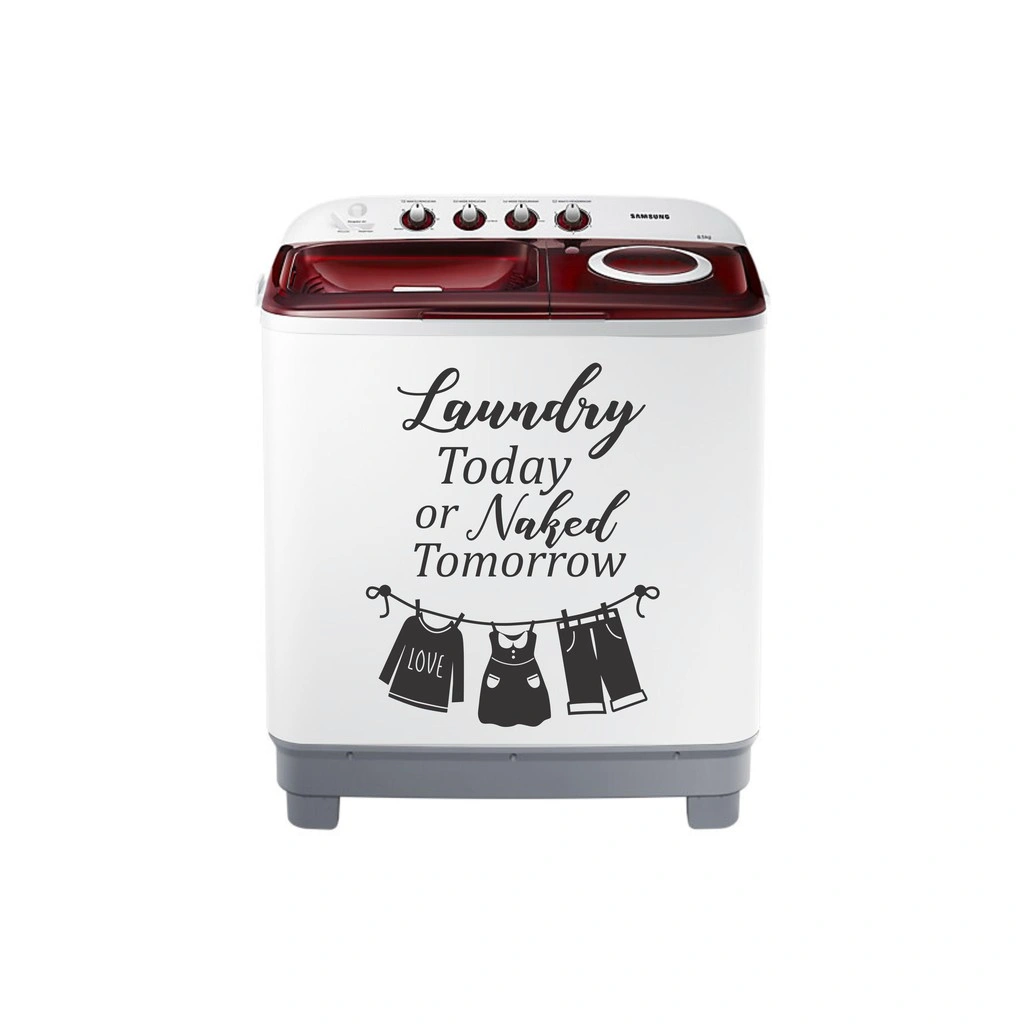 STICKER MESIN CUCI / STICKER LAUNDRY TODAY OR NAKED TOMORROW MOTIVE 4