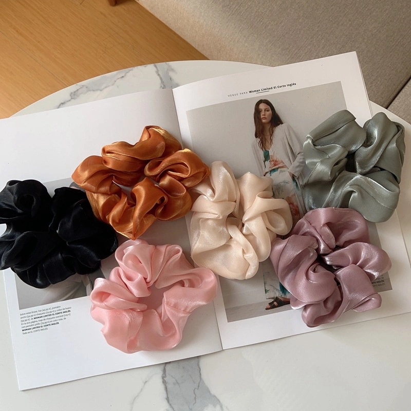 [CUCI GUDANG] HIGH-END BIG SCRUNCHIE SOLID COLOR SCRUNCHIES WARNA POLOS SATIN BESAR IKAT KARET RAMBUT AKSESORIS ELEGAN KOREA HAIR TIES RIBBON ACCESSORIES