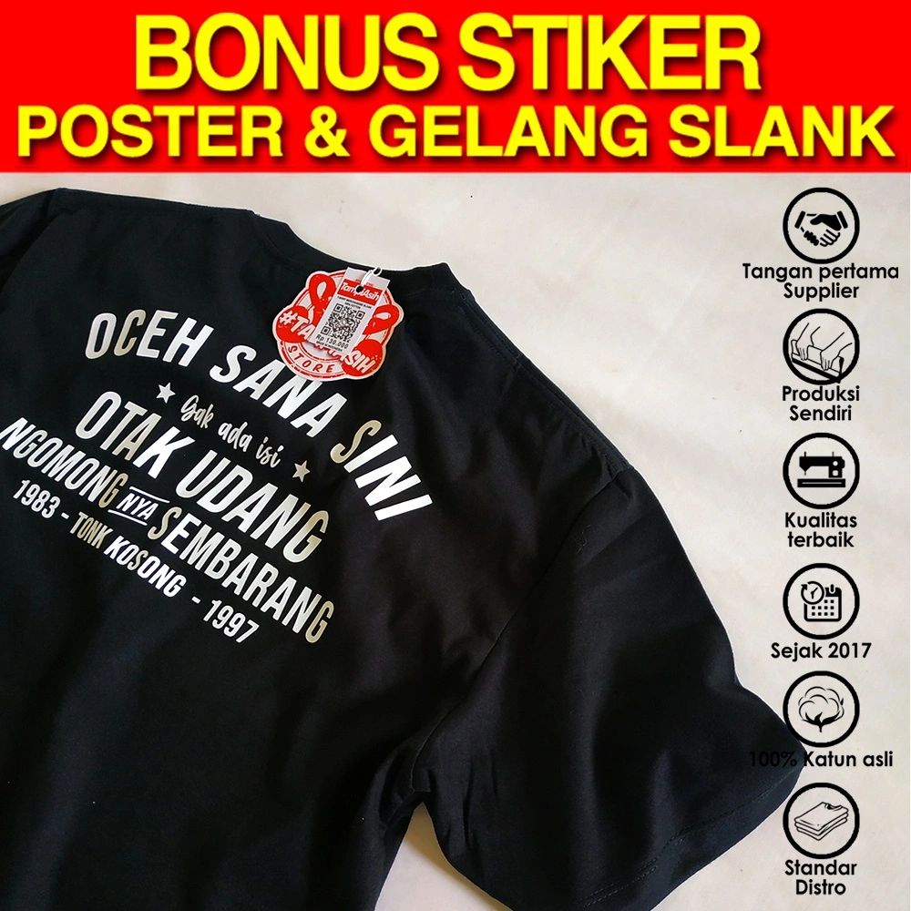 TONK KOSONG 97 - LENGAN PENDEK - 100% ORIGINAL MADE IN SLANKERS - BAJU KAOS SLANK - TAMPIASIH STORE