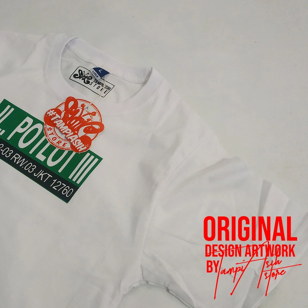 JALA.N POTLOT - PUTIH - LENGAN PENDEK - ORIGINAL MADE IN SLANKERS - BAJU SLANK - KAOS SLANK
