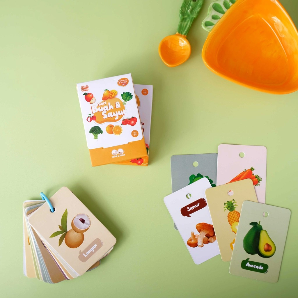 Flashcard / Kartu Edukasi / Aktivitas Bayi Anak Balita seri Buah & Sayur / PAUD