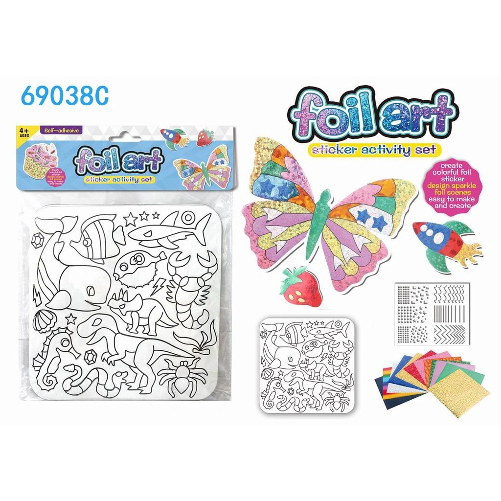 TAIYO Foil Art Stiker Sticker Activity Set DIY Kreatif Tempel Dekorasi Hiasan Kerajinan Mainan Anak