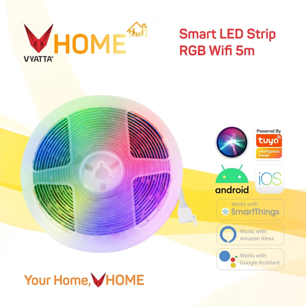 [CUCI GUDANG] VYATTA VHOME SMART LED STRIP RGB 5M INCLUDE ADAPTOR SMART HOME