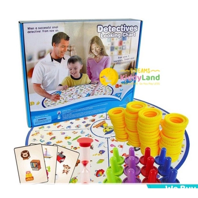 Mainan diy brain game edukasi detective looking chart puzzle pencarian bentuk games family toy kid station boy girl perempuan