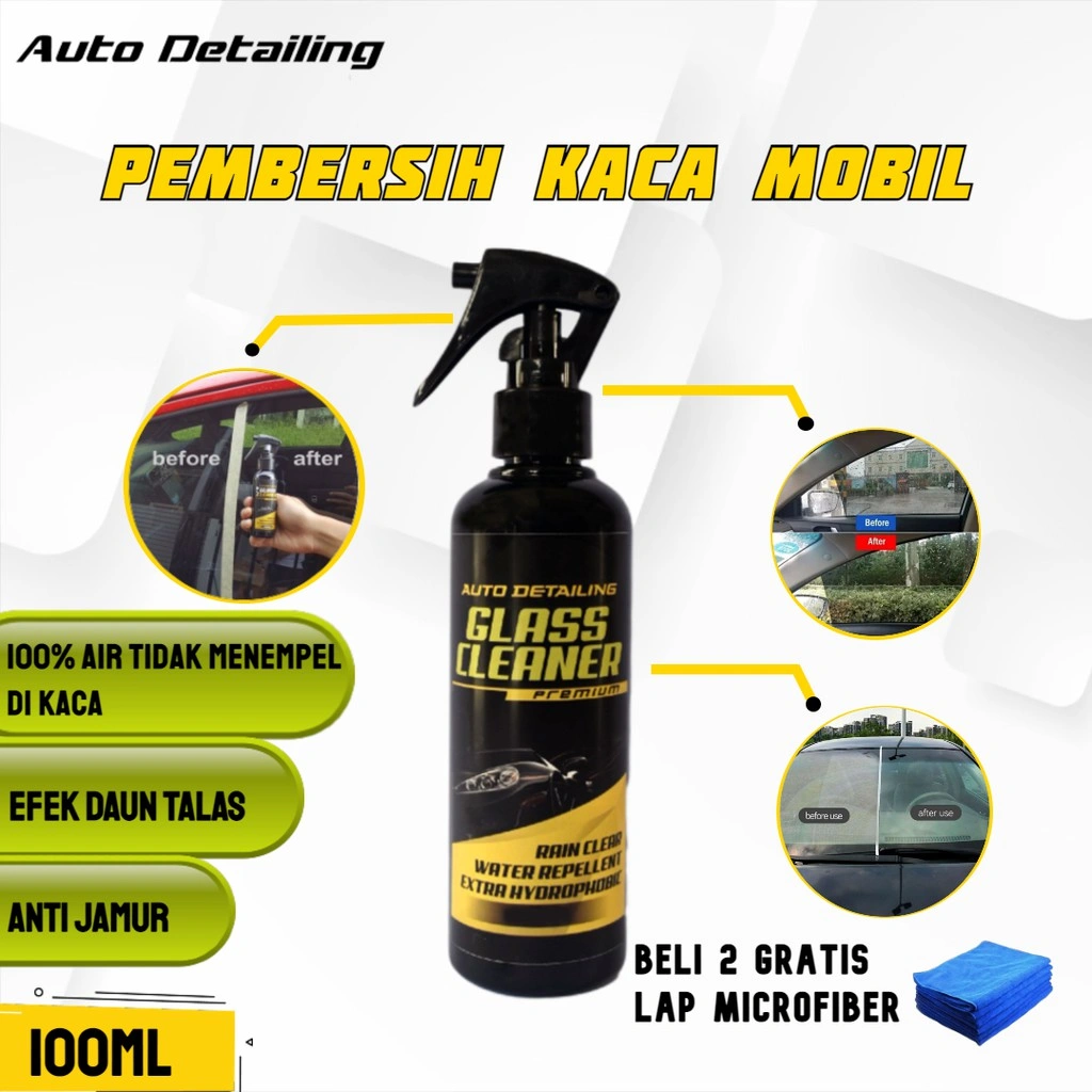 Glass Cleaner / Pembersih Kaca Mobil Efek Daun Talas / Glass Guard