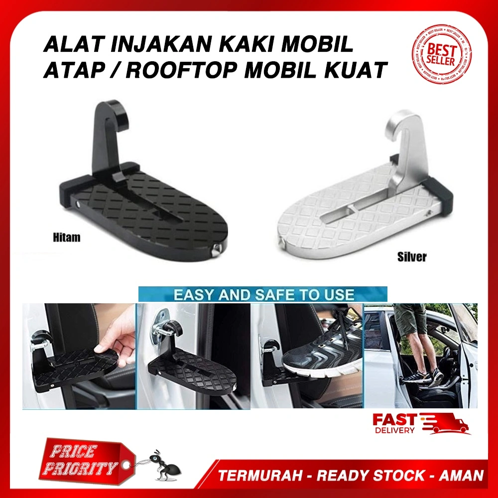 Alat Injakan Kaki Pintu Mobil Rooftop / Car Door Stepper Step Hooked Roofrack UNIVERSAL