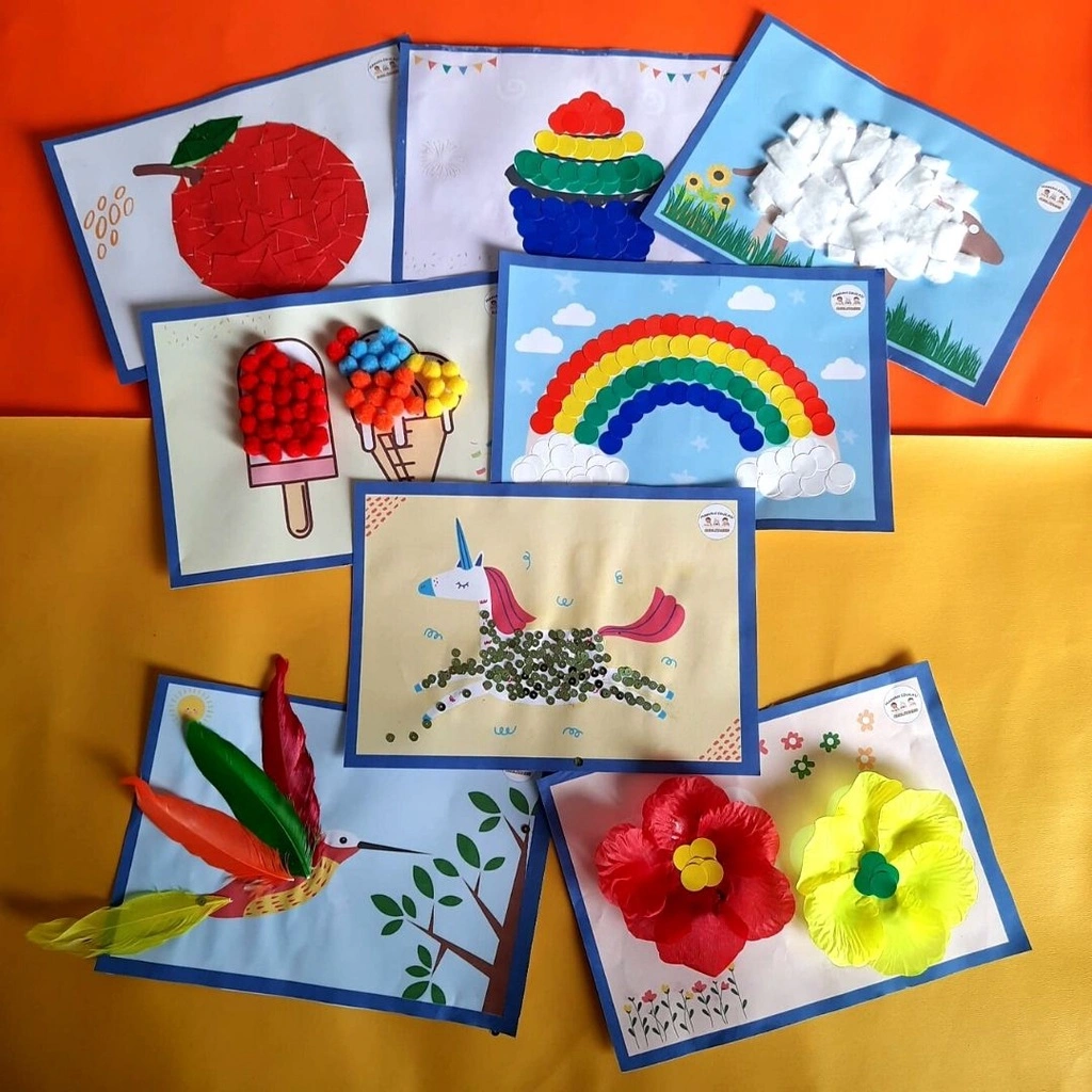 Activity Worksheet - Aktivitas menempel tekstur pada gambar - Texture Sensory Play Mainan Sensory Anak
