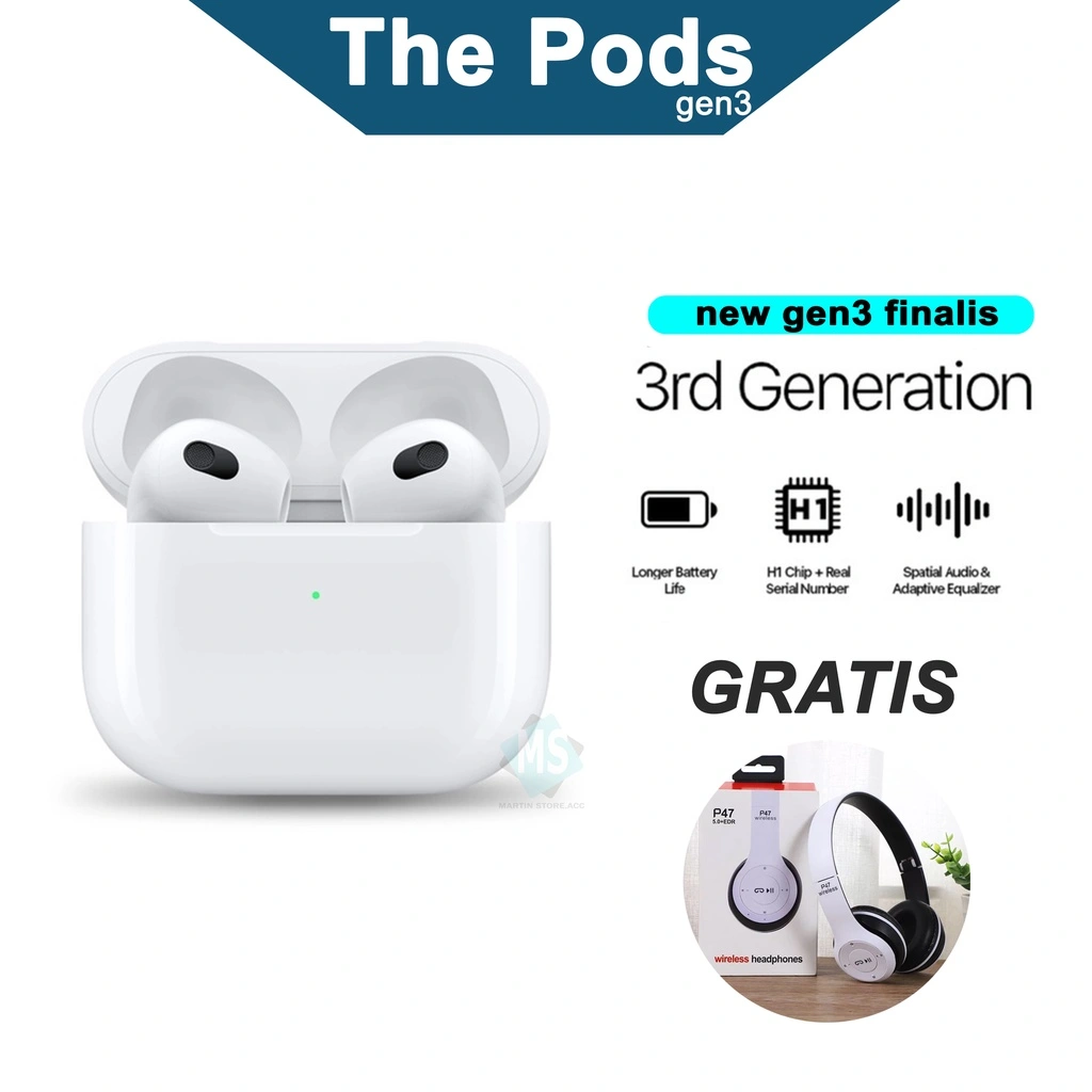 New Version Pods Gen 3 HEADSET BLUETOOTH WIRELESS CHARGING CASE