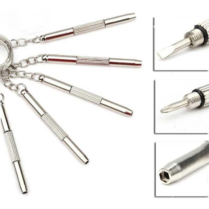 Gantungan Kunci Obeng Plus Minus Mini Screwdriver Keychain EDC 4in1 Peralatan Survival