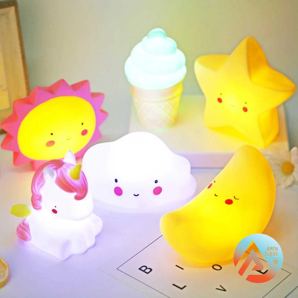 APEN Lampu Tidur Anak LED Warm Light Cute Smiley Perlengkapan Rumah Dekorasi Kamar - FGH01
