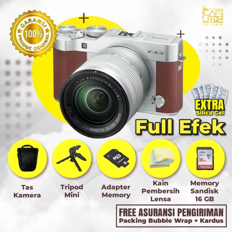 KAMERA FUJIFILM XA-3 SUPORT LAYAR SENTUH VLIP MULUS BANYAK BONUS