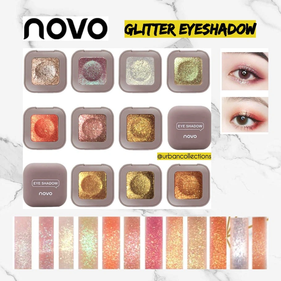 NOVO Glitter Eyeshadow Make up Shimmer Eyeshadow Pallette Waterproof ORIGINAL Novo Eyeshadow