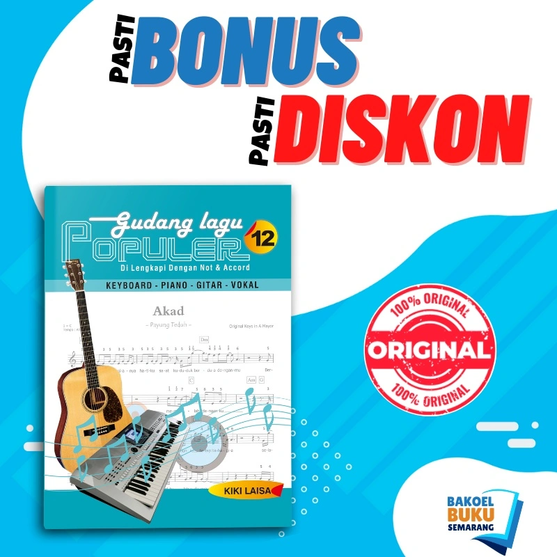 Buku Musik Pop Indonesia Gudang Lagu Populer 3, 4, 6, 7, 9, 10, 11, 12 Partitur Not Balok dan Angka Bisa Dimainkan Dengan Piano, Keyboard Maupun Gitar