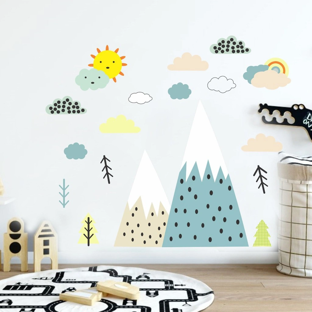 Puswall - Stiker Dinding Gunung / Wallsticker Mountain View / Dekorasi Kamar Anak / Wall Sticker Custom
