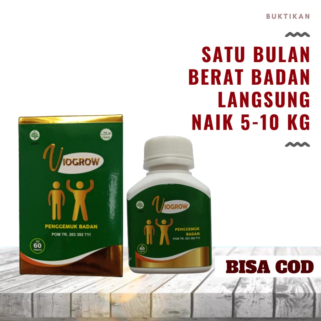 Viogrow Obat Gemuk Badan Permanen Bpom | Penggemuk Badan OBAT GEMUK FARMASI ORIGINAL SUPLEMEN MAKANAN TAMBAH BERAT | OBAT GEMUK RACIKAN FARMASI | SUPLEMEN PENAMBAH BERAT BADAN | OBAT PENGGEMUK BADAN AMPUH | Pengemuk badan herbal Vitamin gemuk Kapsul