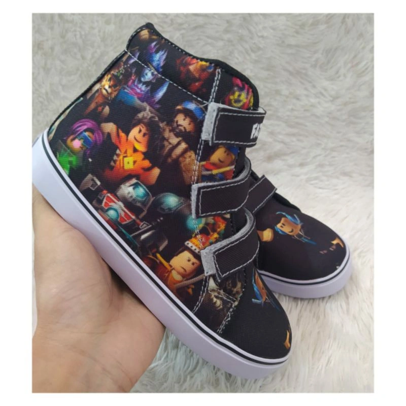 (TERBARU)SEPATU ANAK KARAKTER ROBLOX HITAM FREE CETAK NAMA DAN PHOTO DAN GRATIS MASKER TERLARIS/TERMURAH/FASHION KIDS/TREND KIDS