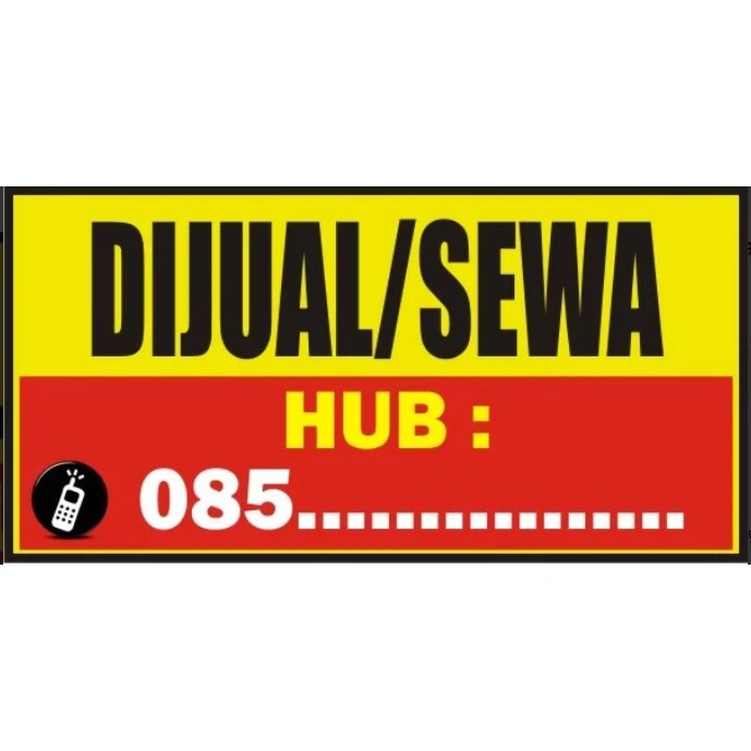 Spanduk dijual Rumah atau disewakan ukuran 100 x 70 cm