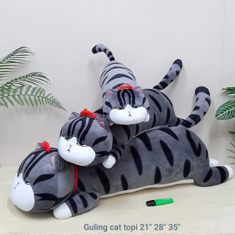 Boneka Bantal Guling Kucing Topi Besar 65cm  Cat Topi Big  import kado hadiah anak
